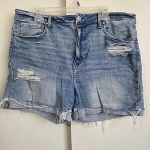 Trendy Blue Distressed Jean Shorts for Women